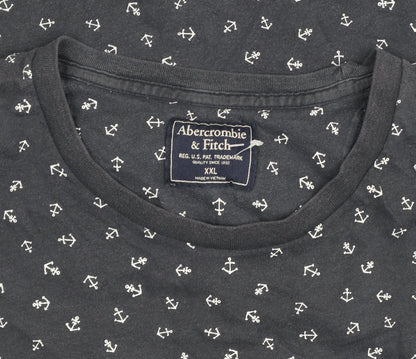 Abercrombie & Fitch Men’s Blue Nautical Anchor Print Crew Neck T-Shirt XXL