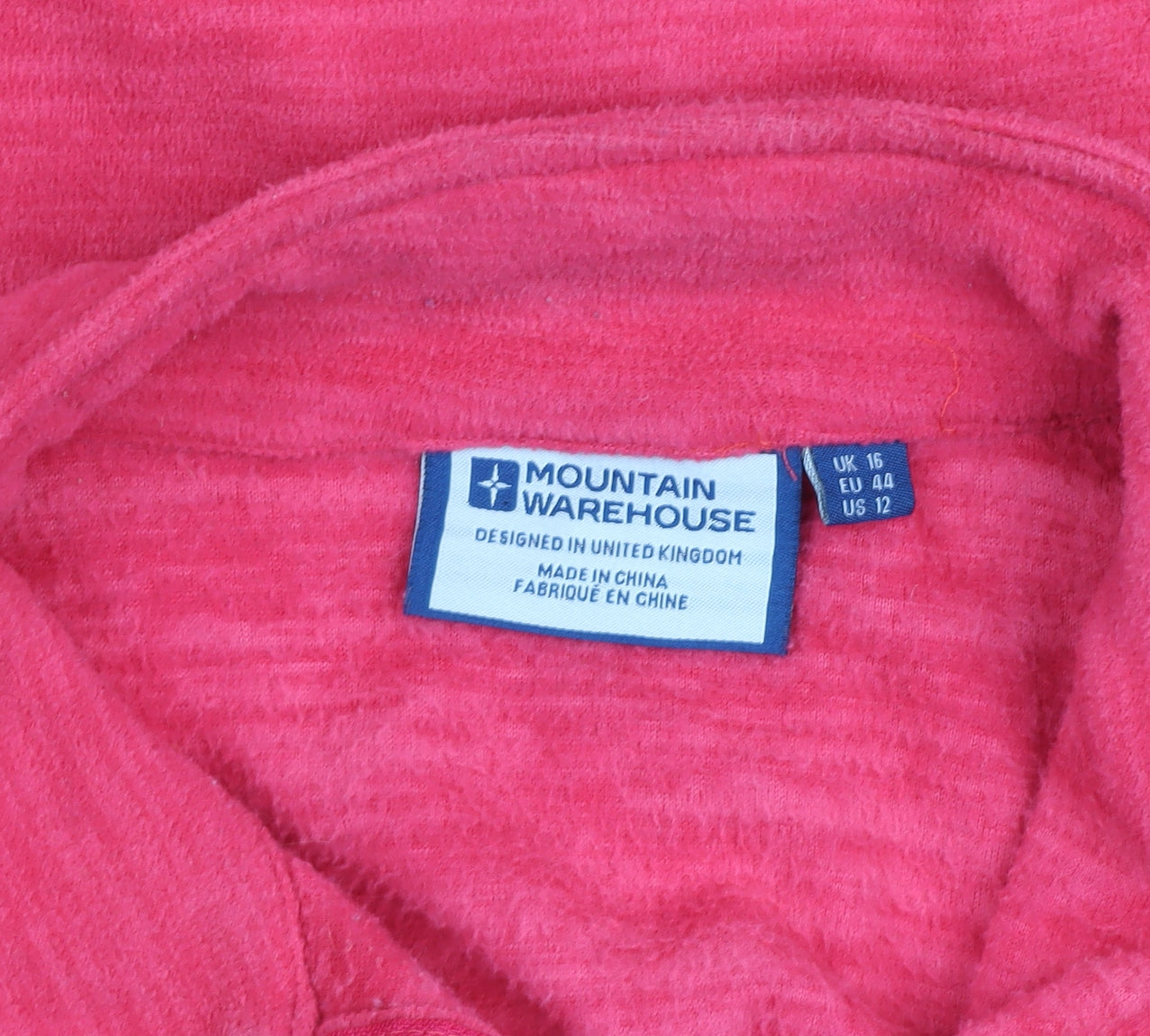 Mountain Warehouse Womens Pink Full Zip Fleece Jacket UK 16
