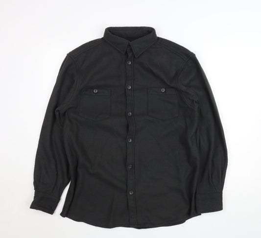 Easy Apparel Men's Black Fleece Button Cardigan M Regular Fit