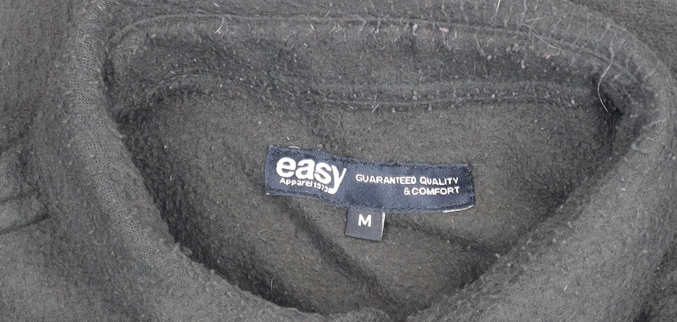 Easy Apparel Men's Black Fleece Button Cardigan M Regular Fit