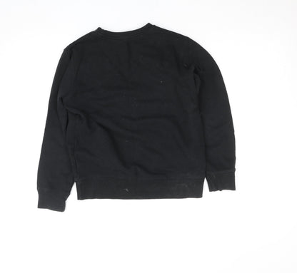 Champion Boys Black Fleece Pullover Sweatshirt M Logo Crew Neck