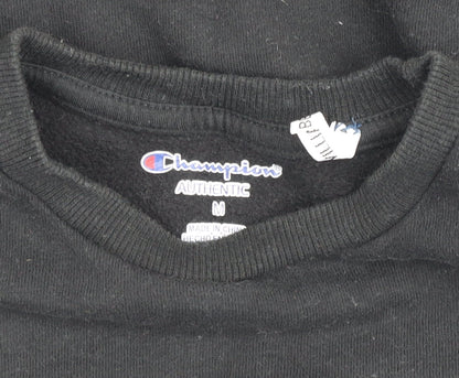 Champion Boys Black Fleece Pullover Sweatshirt M Logo Crew Neck