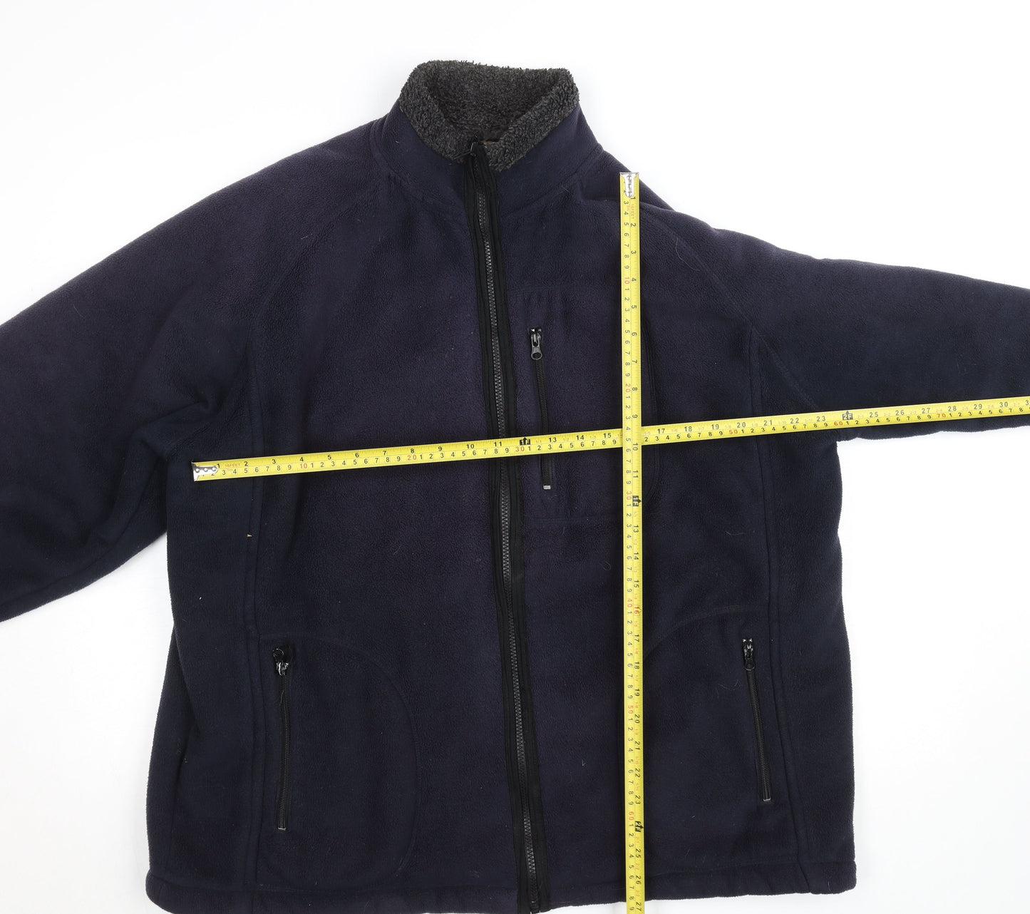 Alguns Men’s Blue Fleece Full Zip Jacket L Polyester Lined Casual Outdoor