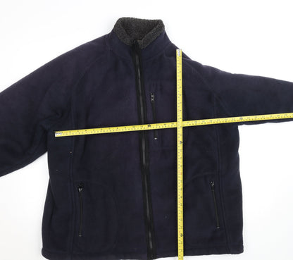 Alguns Men’s Blue Fleece Full Zip Jacket L Polyester Lined Casual Outdoor