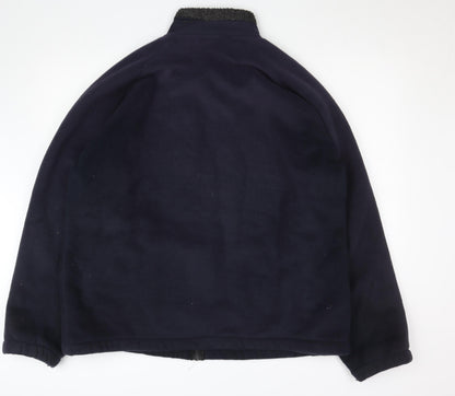 Alguns Men’s Blue Fleece Full Zip Jacket L Polyester Lined Casual Outdoor