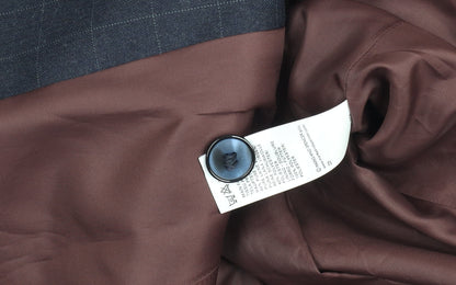 Marks and Spencer Women's Blue Wool Blend Petite Checked Suit UK 8