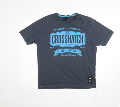 Mens UK Size L Crosshatch Blue  T-Shirt