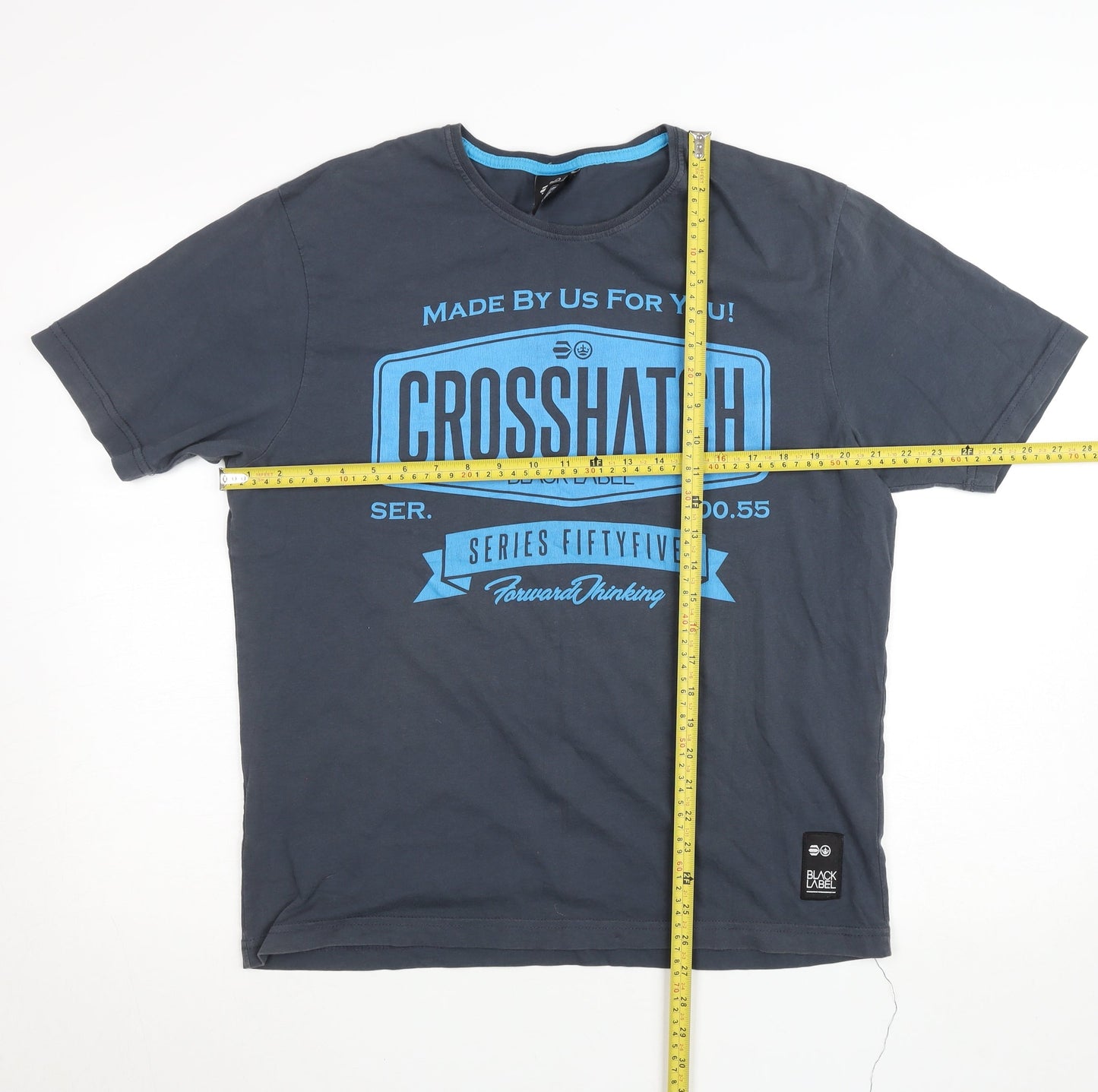 Mens UK Size L Crosshatch Blue  T-Shirt