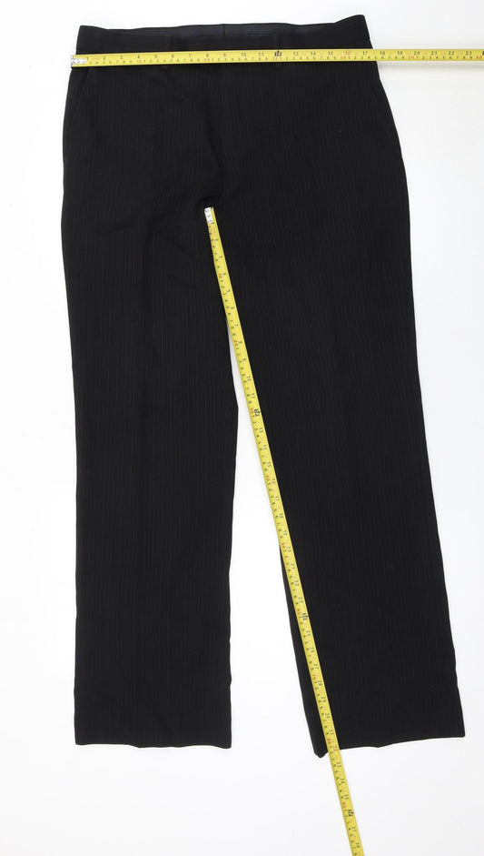 River Island Men's Black Pinstripe Dress Trousers 34L Smart Workwear