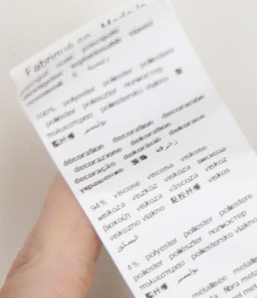 Promod Women Ivory V-Neck 3/4 Sleeve Blouse Size 10