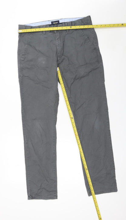 William Tailor Men's Grey 34x32 Chino Trousers Cotton Stretch