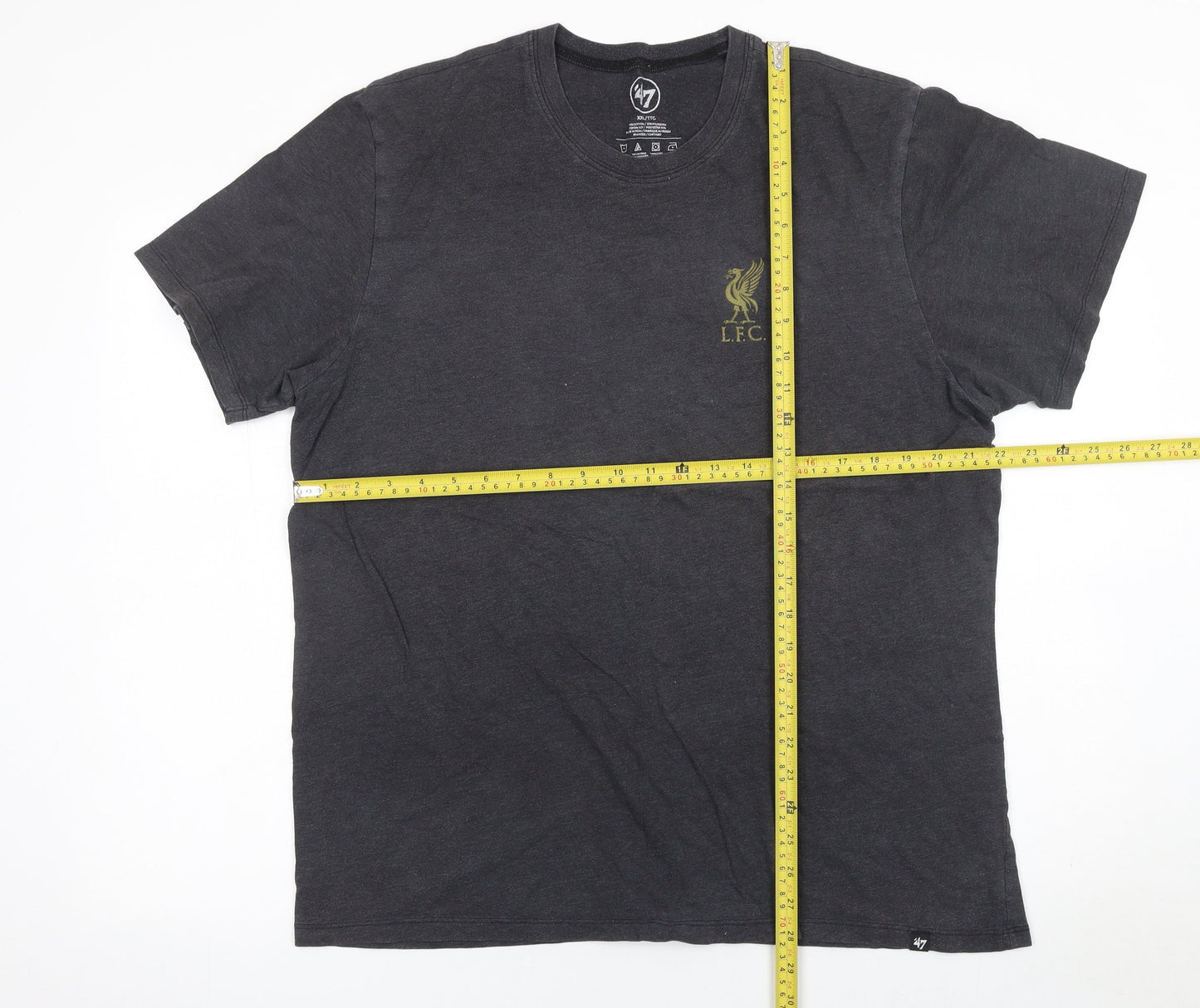 '47 Men Black Liverpool FC Logo Short Sleeve Crew Neck T-Shirt 2XL