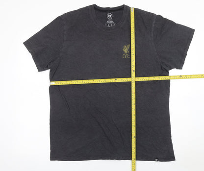 '47 Men Black Liverpool FC Logo Short Sleeve Crew Neck T-Shirt 2XL