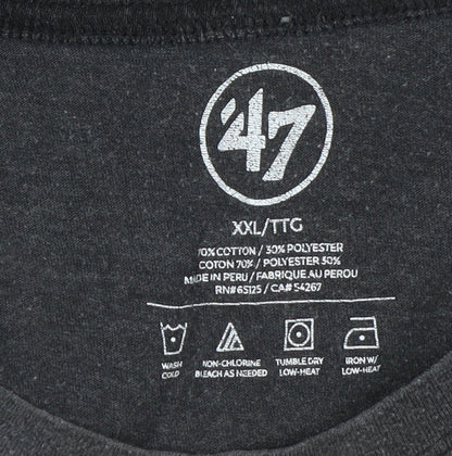 '47 Men Black Liverpool FC Logo Short Sleeve Crew Neck T-Shirt 2XL