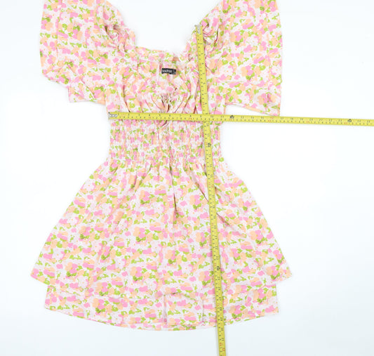 Boohoo Women’s Multicoloured Floral Fit & Flare Short Dress Size 8