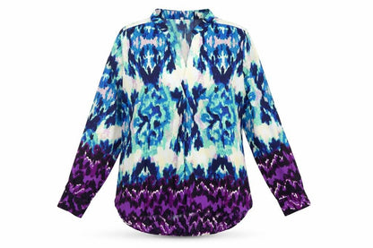 Kilky Paris Women's Multicoloured Tunic Blouse Size M Long Sleeve Polyester