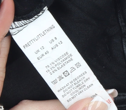 PrettyLittleThing Women’s Black Stretch Pencil Skirt Size 12