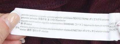 Bershka Womens Red Embroidered Off Shoulder Boho Blouse Size XS