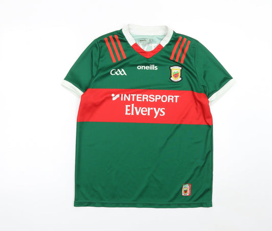 O'Neills Boys Green Football Jersey T-Shirt Age 13 Regular Fit Polyester