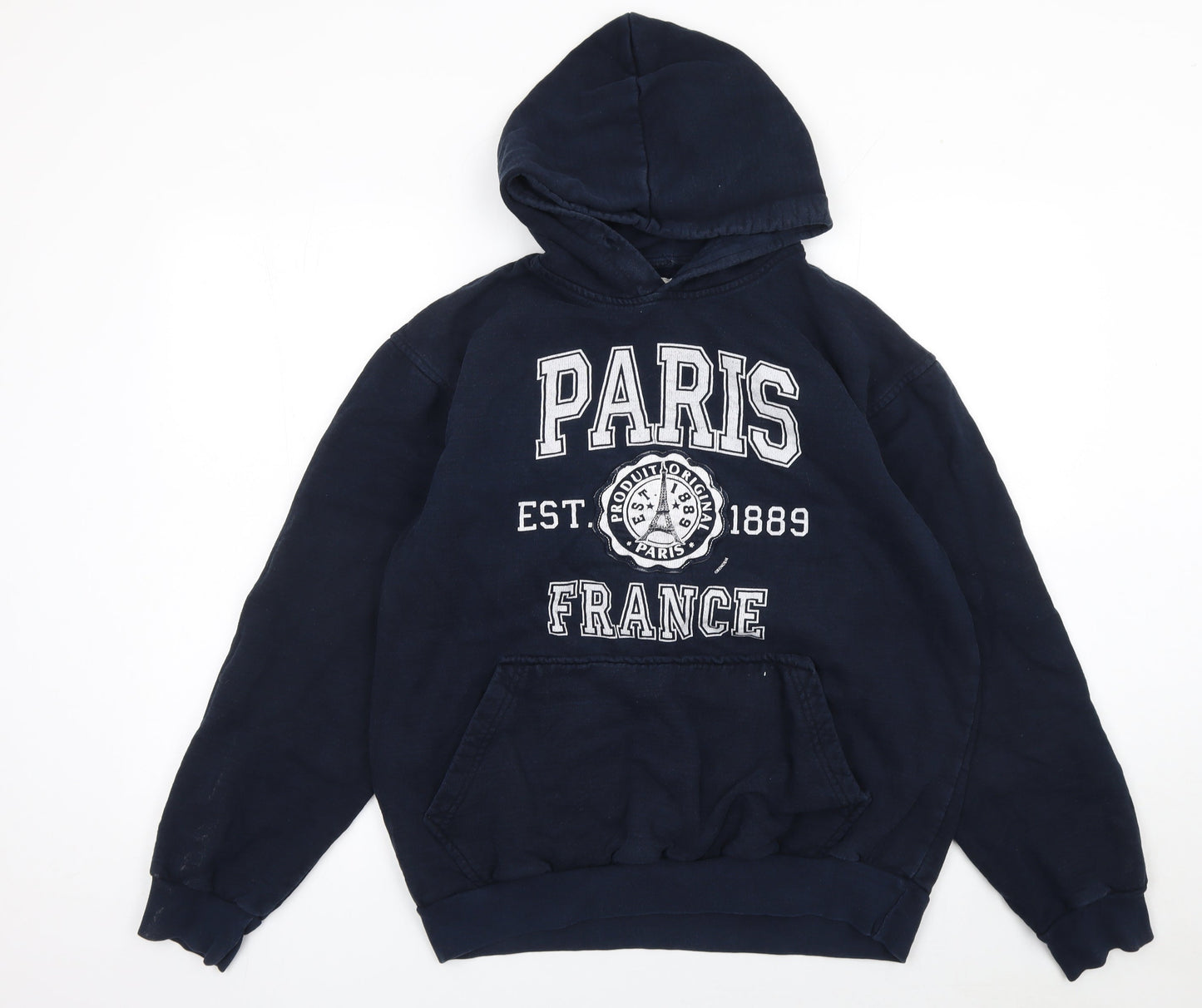 Womens UK Size L Paris Produit Original Blue Pullover Hoodie