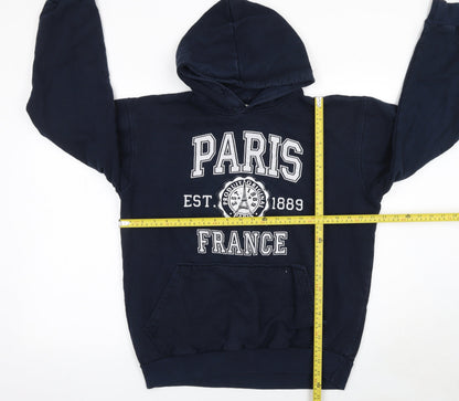 Womens UK Size L Paris Produit Original Blue Pullover Hoodie