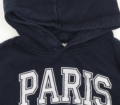 Womens UK Size L Paris Produit Original Blue Pullover Hoodie