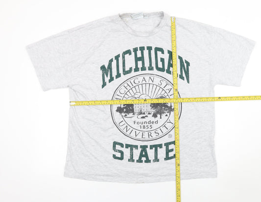 Primark Women’s Grey Michigan State University T-Shirt Size L Short Sleeve