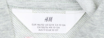 Girls UK Size 11-12 Years H&M Grey Full Zip Hoodie