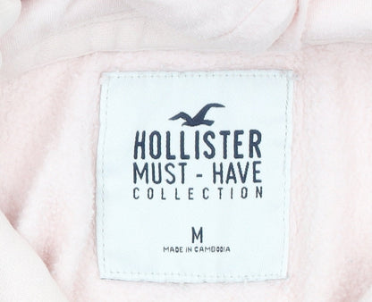 Hollister Women Pink Pullover Hoodie Medium Must-Have Collection