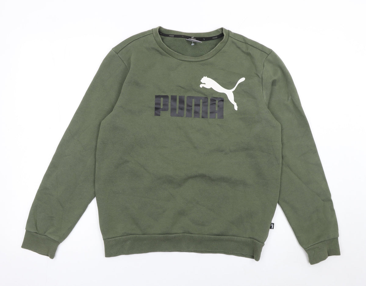 Mens UK Size S PUMA Green Pullover Sweatshirt