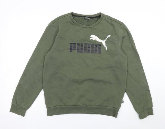 Mens UK Size S PUMA Green Pullover Sweatshirt