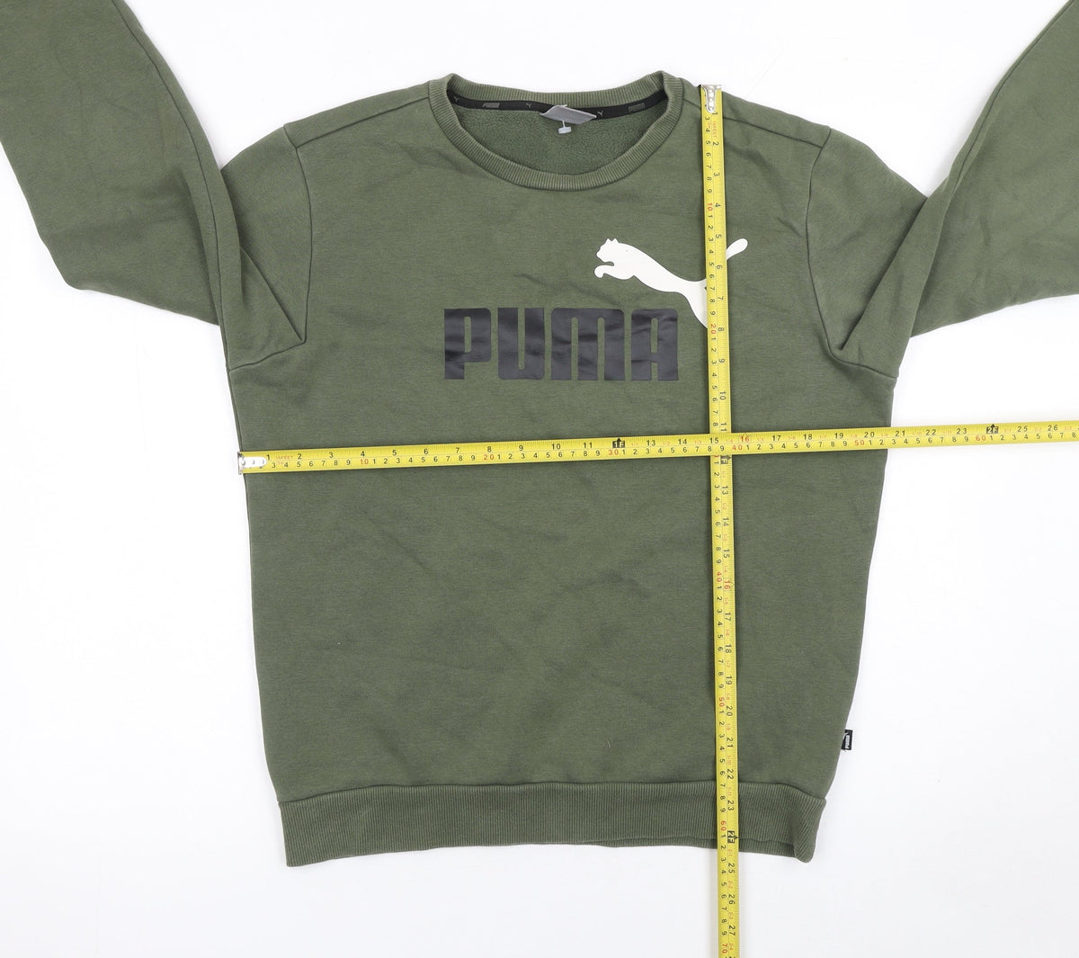 Mens UK Size S PUMA Green Pullover Sweatshirt
