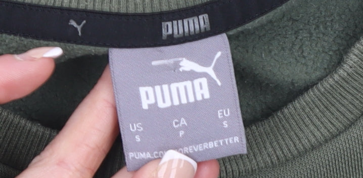 Mens UK Size S PUMA Green Pullover Sweatshirt