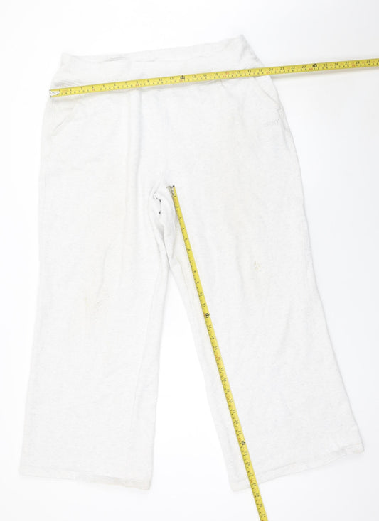 DKNY Women's White XL Relaxed Cotton Blend Sweatpants