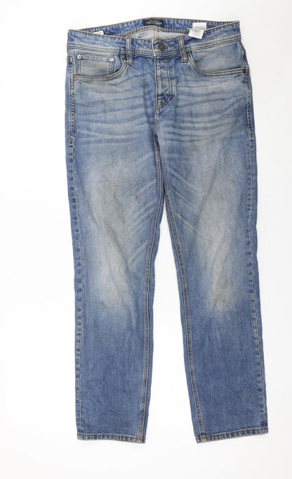 Jack & Jones Men's Blue Straight Jeans 32x30 Cotton Denim