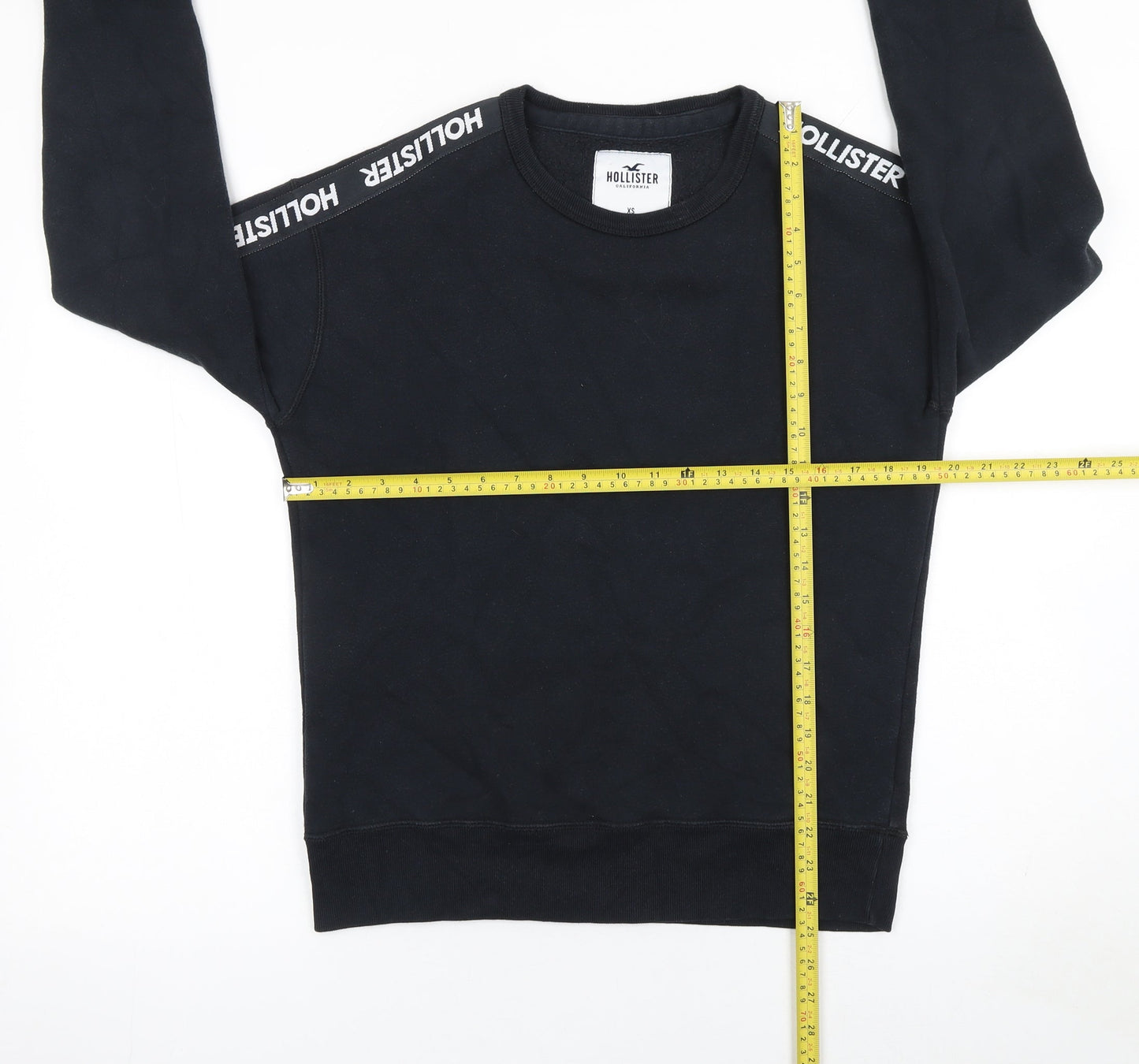 Mens UK Size XS Hollister Black Pullover Sweatshirt