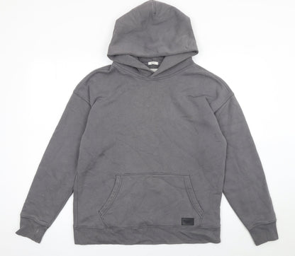 Abercrombie & Fitch Men's Grey Relaxed Fleece Hoodie Size S