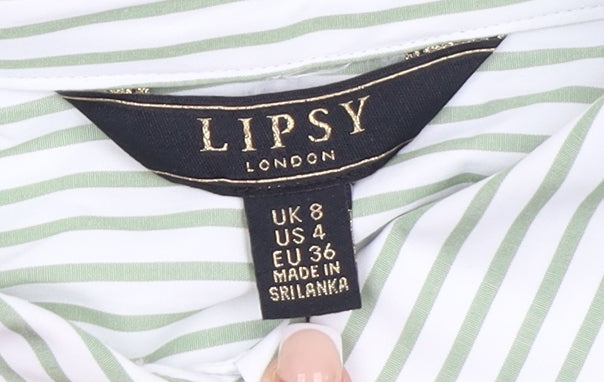 Womens UK Size 8 Lipsy Green Classic Button-Up