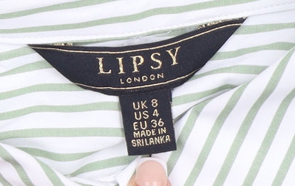 Womens UK Size 8 Lipsy Green Classic Button-Up