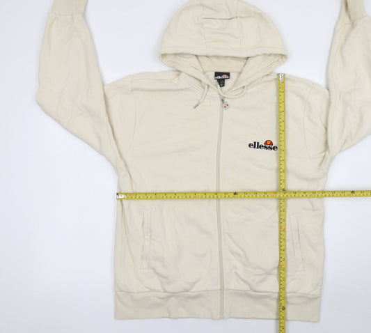 Ellesse Women’s Beige Full Zip Hoodie UK 10 Cotton Blend
