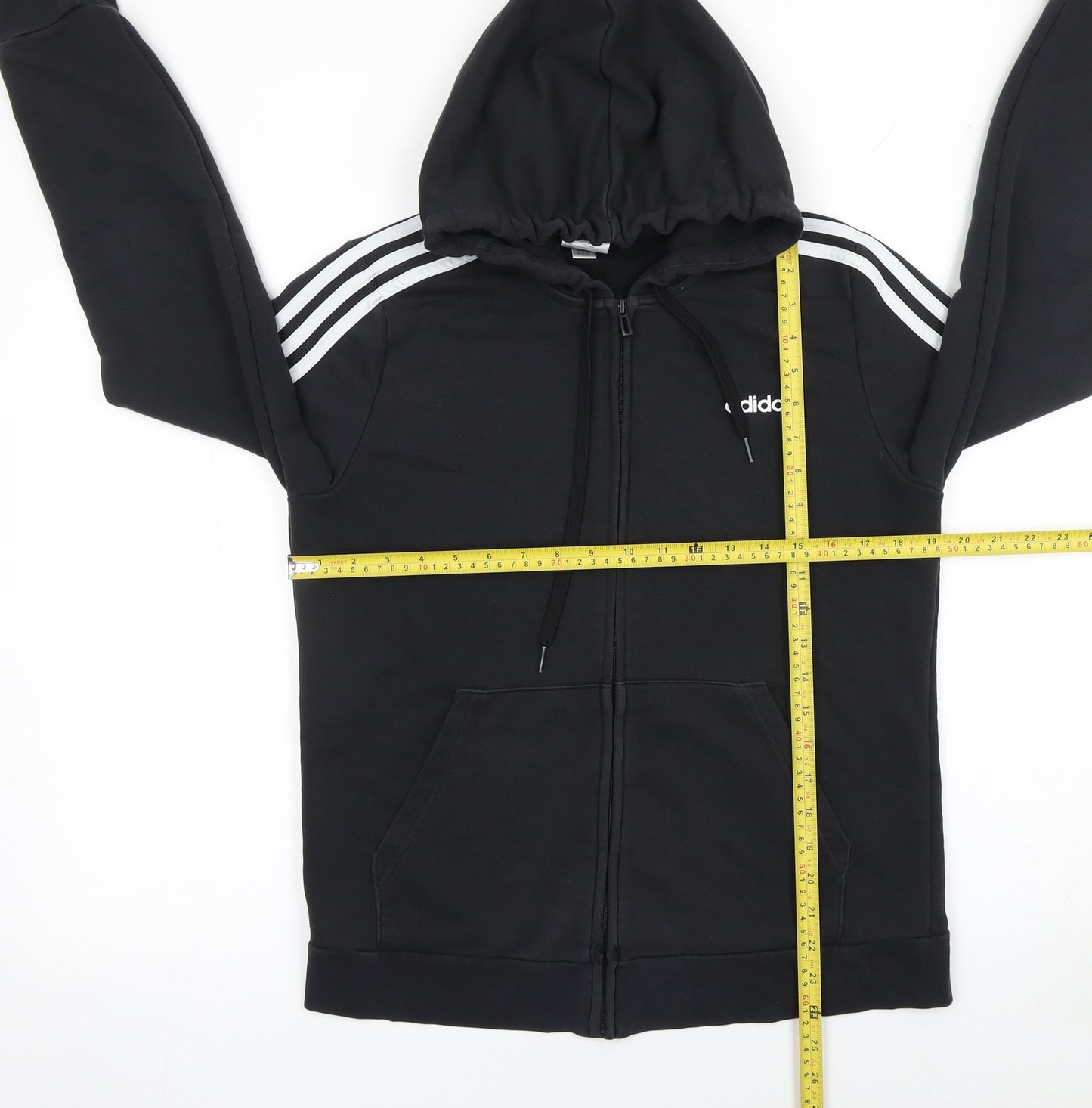 Adidas Womens Black Full Zip Hoodie L Cotton Blend Sportswear