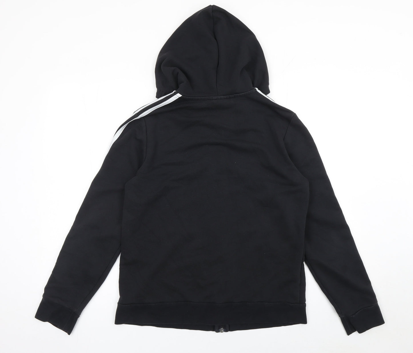 Adidas Womens Black Full Zip Hoodie L Cotton Blend Sportswear