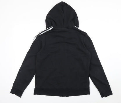 Adidas Womens Black Full Zip Hoodie L Cotton Blend Sportswear