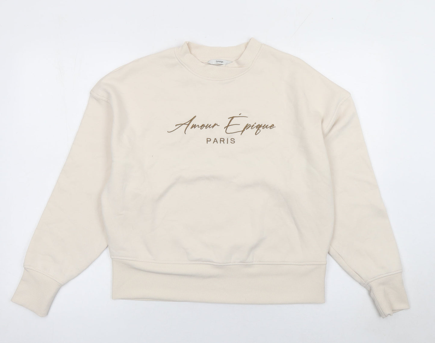 Womens UK Size S George Beige Pullover Sweatshirt