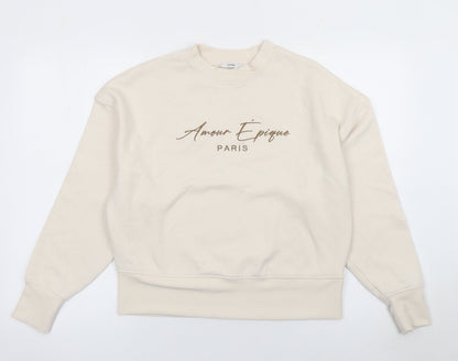 Womens UK Size S George Beige Pullover Sweatshirt