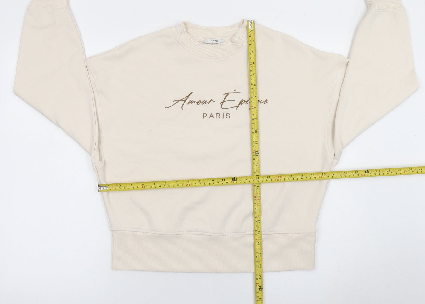 Womens UK Size S George Beige Pullover Sweatshirt