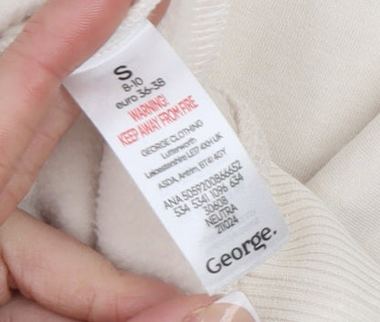 Womens UK Size S George Beige Pullover Sweatshirt