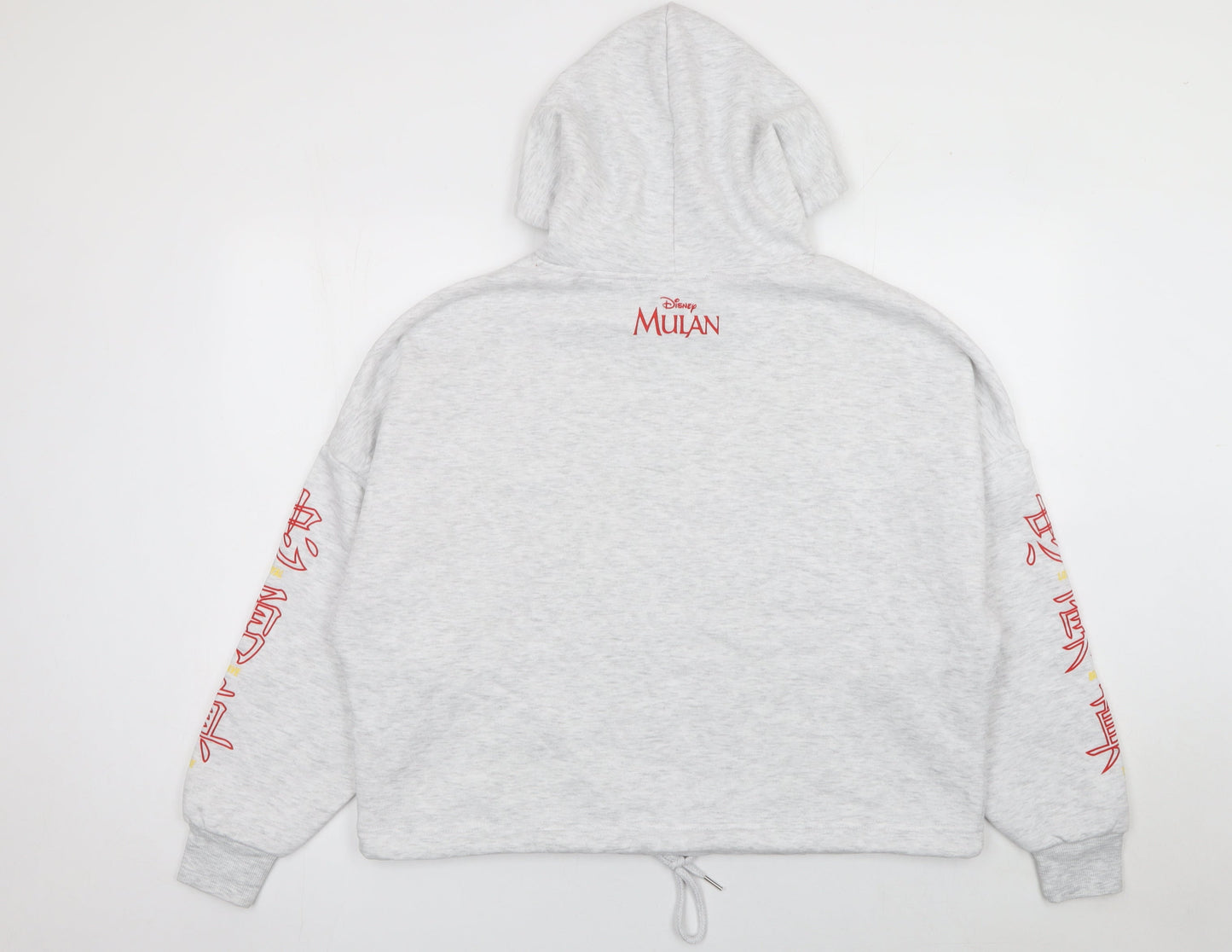 Primark Women Grey Mulan Mushu Hoodie L Pullover Disney Graphic Print