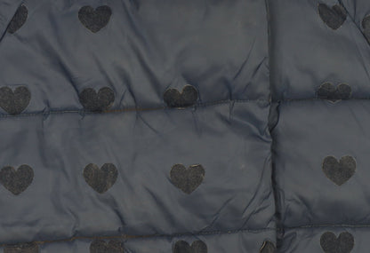 Jacadi Paris Girls Blue Heart Puffer Winter Coat 18-24 Months Hooded