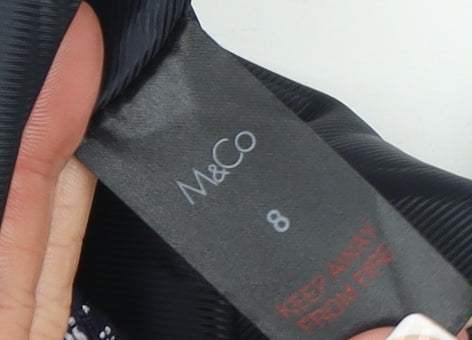 M&Co Women Blue Tweed Mid-Length Open Coat Size 8